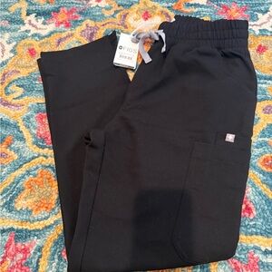 NWT XS Figs Black High-Waisted Yola Scrub Pants